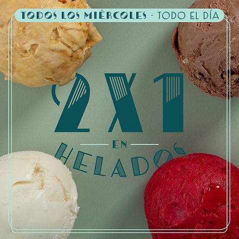 Promoción de Miércoles: helados 2x1